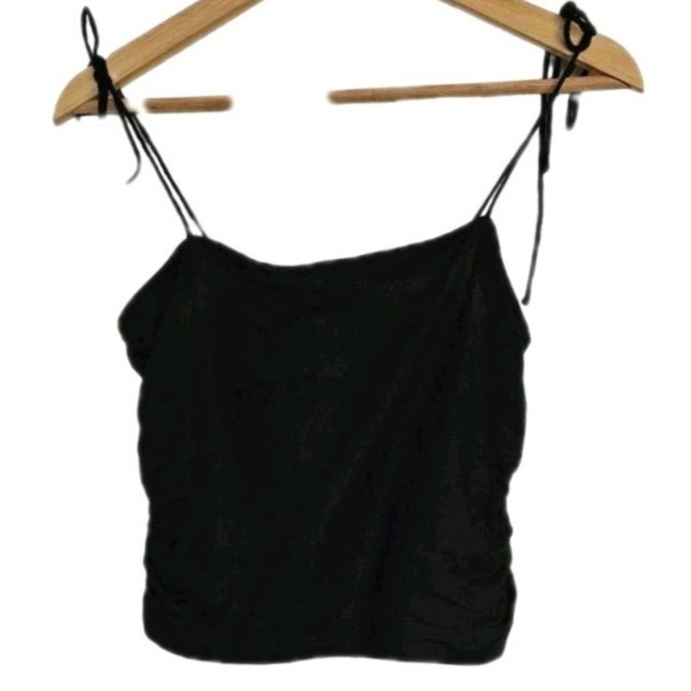 HM Linen Top‎ Size Small Black Stretchy back